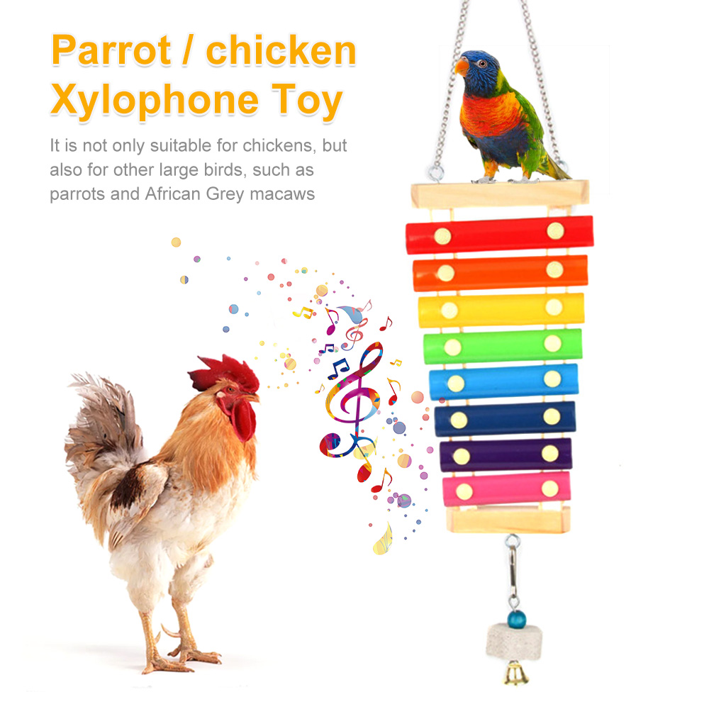 Musical Instrument Harmonium - นกไก่ระนาดของเล่นไม้ Suspensible BIRD CAGE อุปกรณ์เสริมของเล่นดนตรี 8