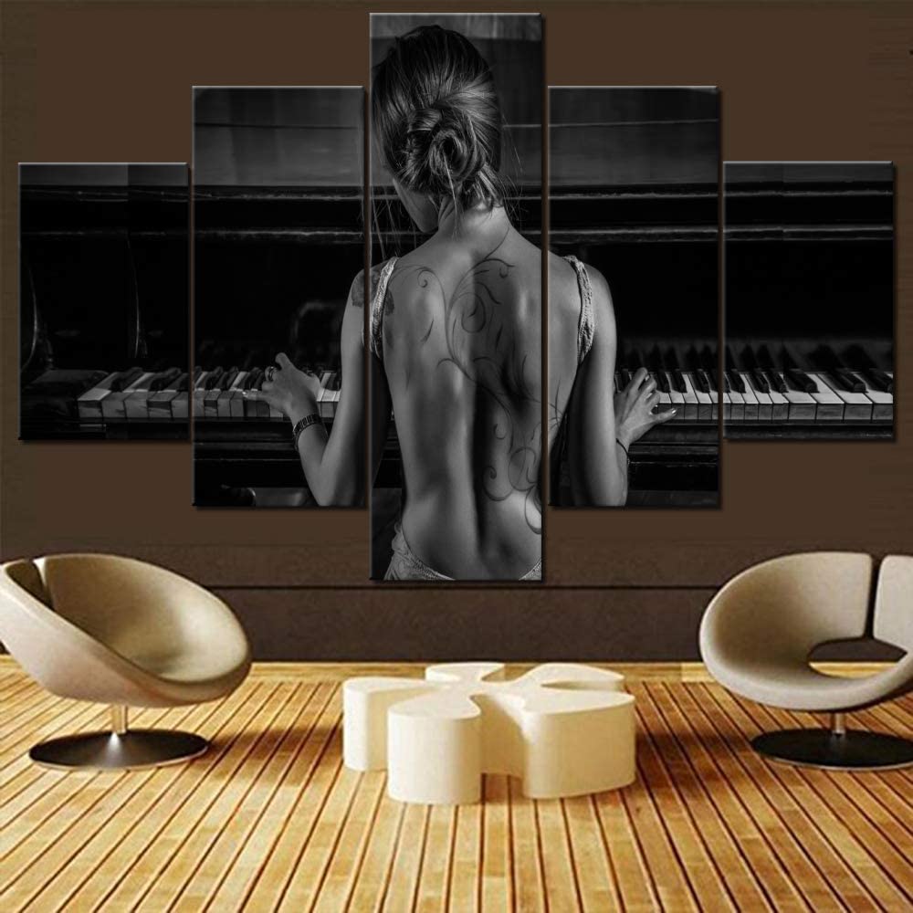 Picture Of Musical Instrument - Unframed 5 ชิ้นเครื่องดนตรีกีตาร์เปียโนคีย์อุปกรณ์เสียงผ้าใบ HD โปสเตอร์ภาพผนังศิลปะ HD