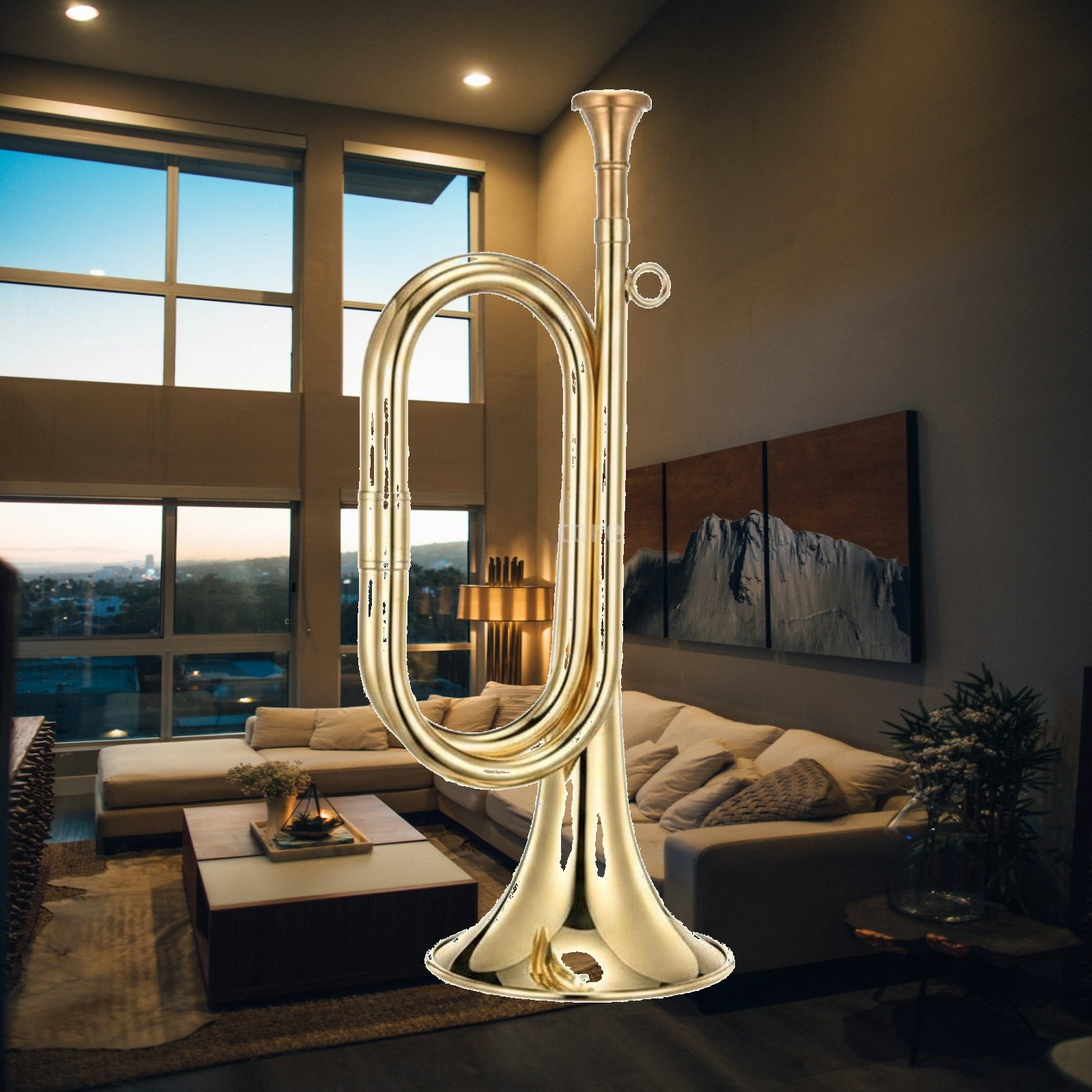 Musical Instrument Bugle - แตรทองเหลืองแบบพกพาสำหรับกองทหารม้า แตรทองเหลืองน้ำหนักเบาสำหรับใช้ในวงดนตรีโรงเรียน