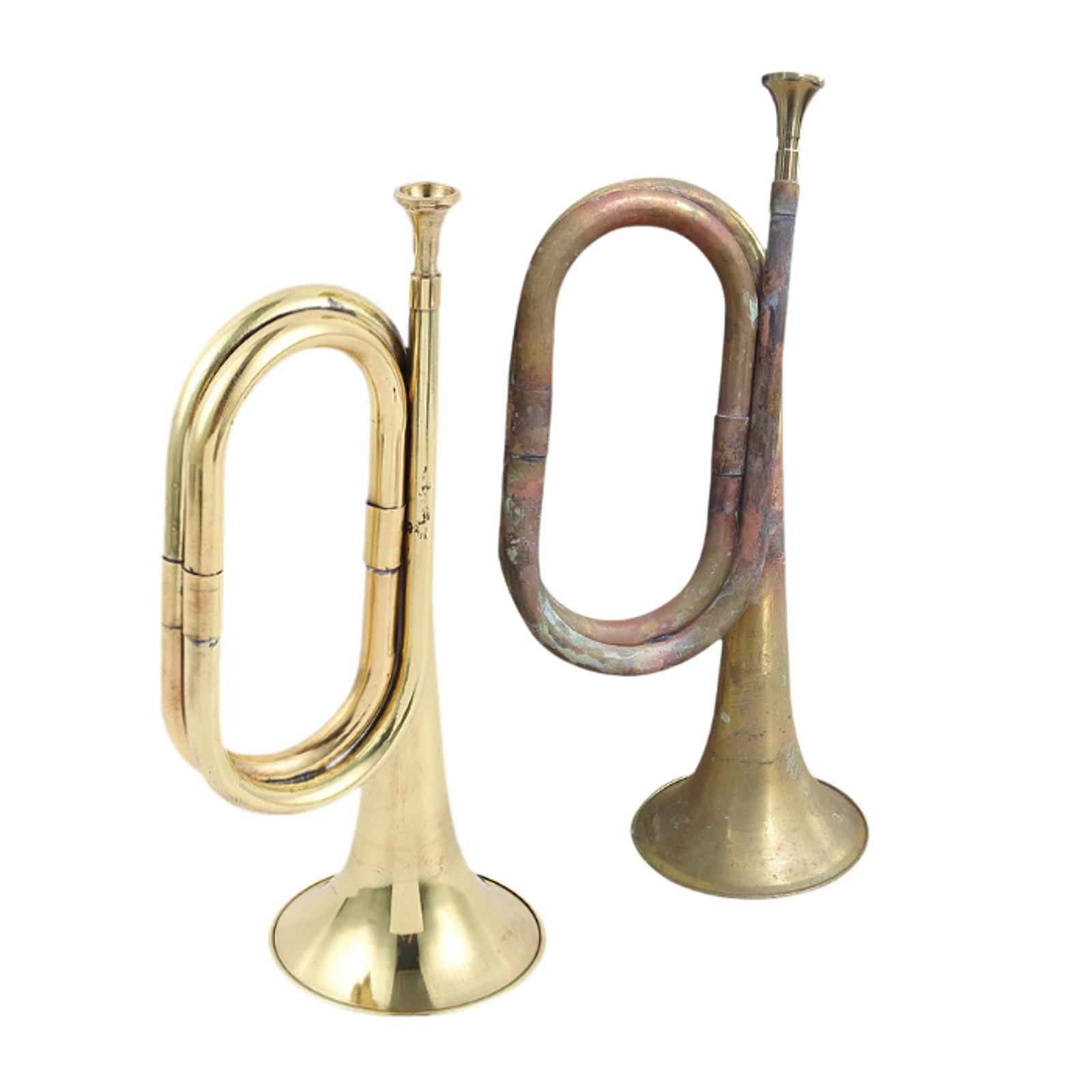 Musical Instrument Bugle - เครื่องดนตรีทรัมเป็ต บิวเกิลสำหรับวงโยธวาทิต เครื่องดนตรีลมตะวันตก ทรัมเป็ตทองเหลืองแท้ สำหรับผู้เริ่มต้น วงโยธวาทิตโรงเรียน
