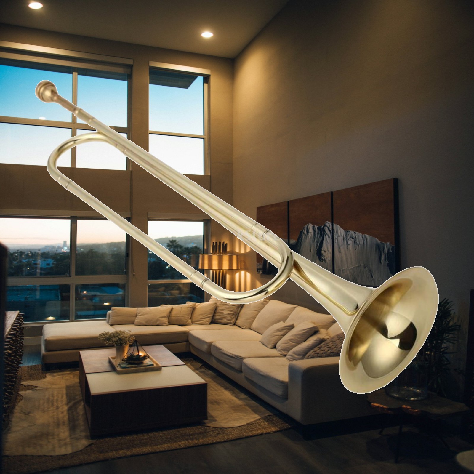 Musical Instrument Bugle - แตรบีแฟลต แตรสำหรับทีมเยาวชน แตรคลาสสิกแบบมืออาชีพ เครื่องดนตรีพกพา แตรสำหรับวงโยธิน แตรสำหรับวงดนตรีทหารม้า