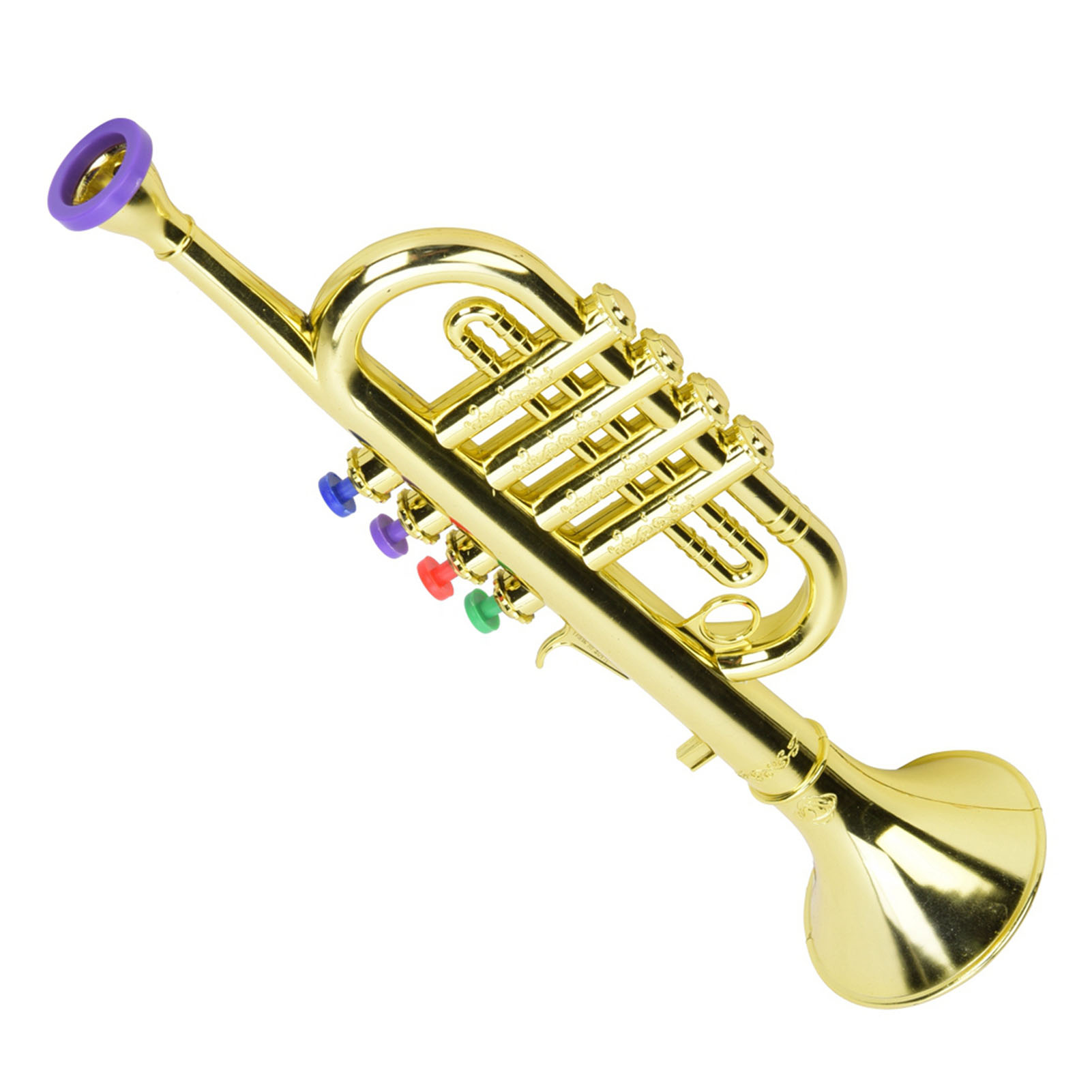 Musical Instrument Harmonium - ทรัมเป็ตเด็ก พลาสติกเคลือบทอง ของขวัญดนตรีสำหรับเด็กก่อนวัยเรียน เครื่องดนตรีลม ดนตรีสำหรับเด็กก่อนวัยเรียน