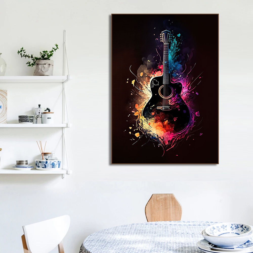 เครื่องดนตรีกีตาร์สีน้ําศิลปะโ - Picture Of Musical Instrument บทวิจารณ์และราคา