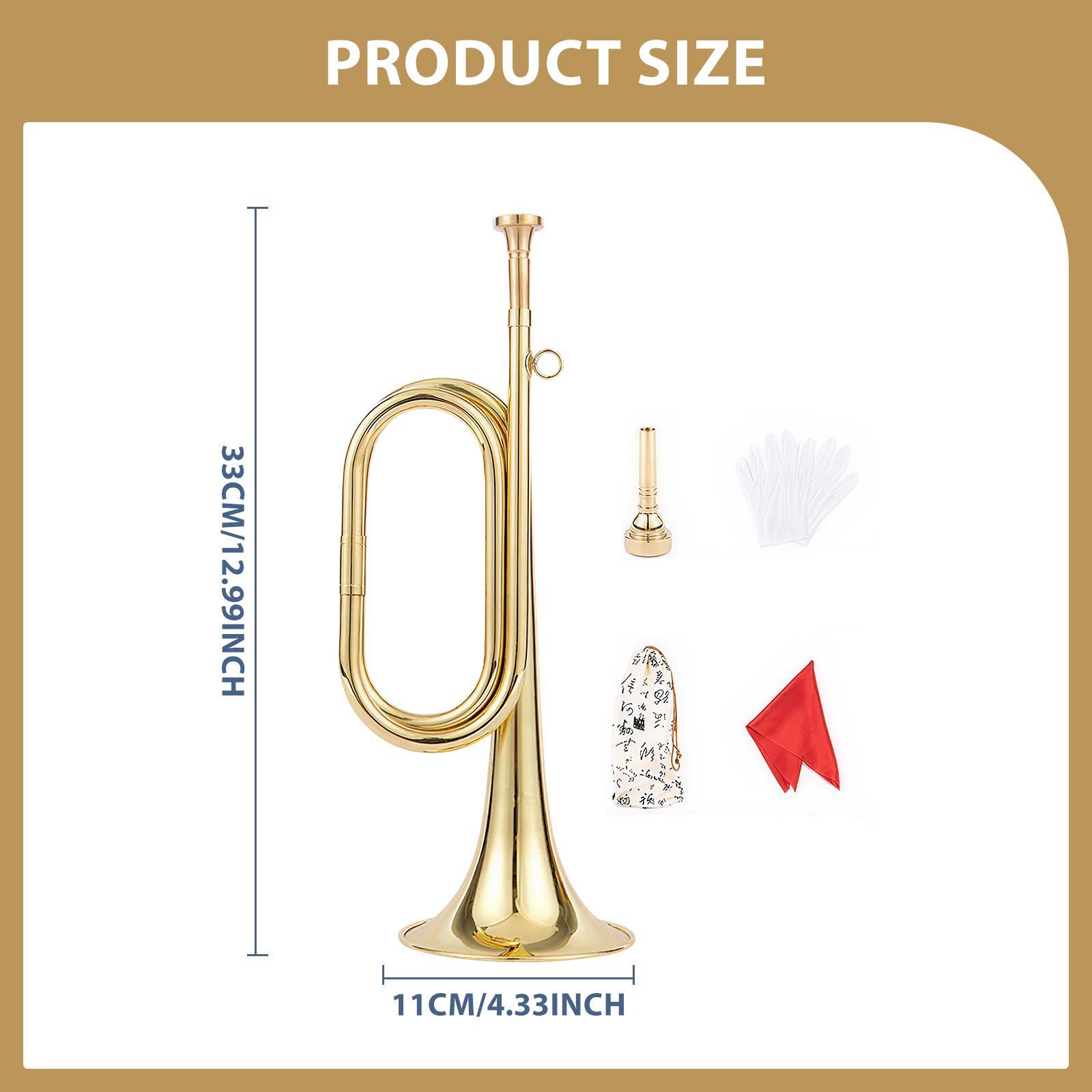 แตรพร้อมถุงมือ เครื่องดนตรีทอง - Musical Instrument Bugle บทวิจารณ์และราคา