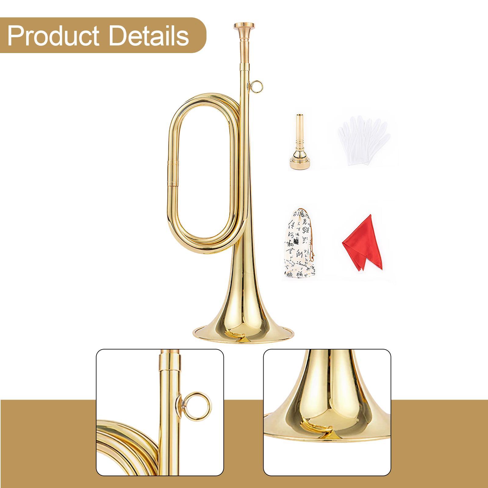 แตรพร้อมถุงมือ เครื่องดนตรีทอง - Musical Instrument Bugle บทวิจารณ์และราคา