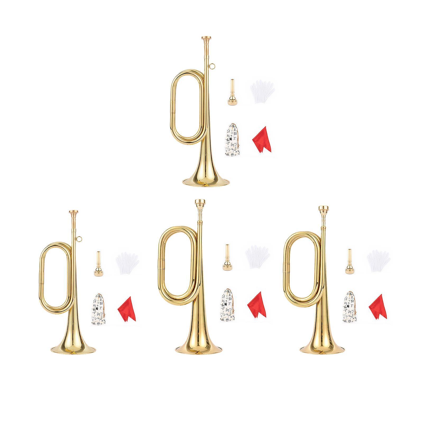 แตรพร้อมถุงมือ เครื่องดนตรีทอง - Musical Instrument Bugle บทวิจารณ์และราคา