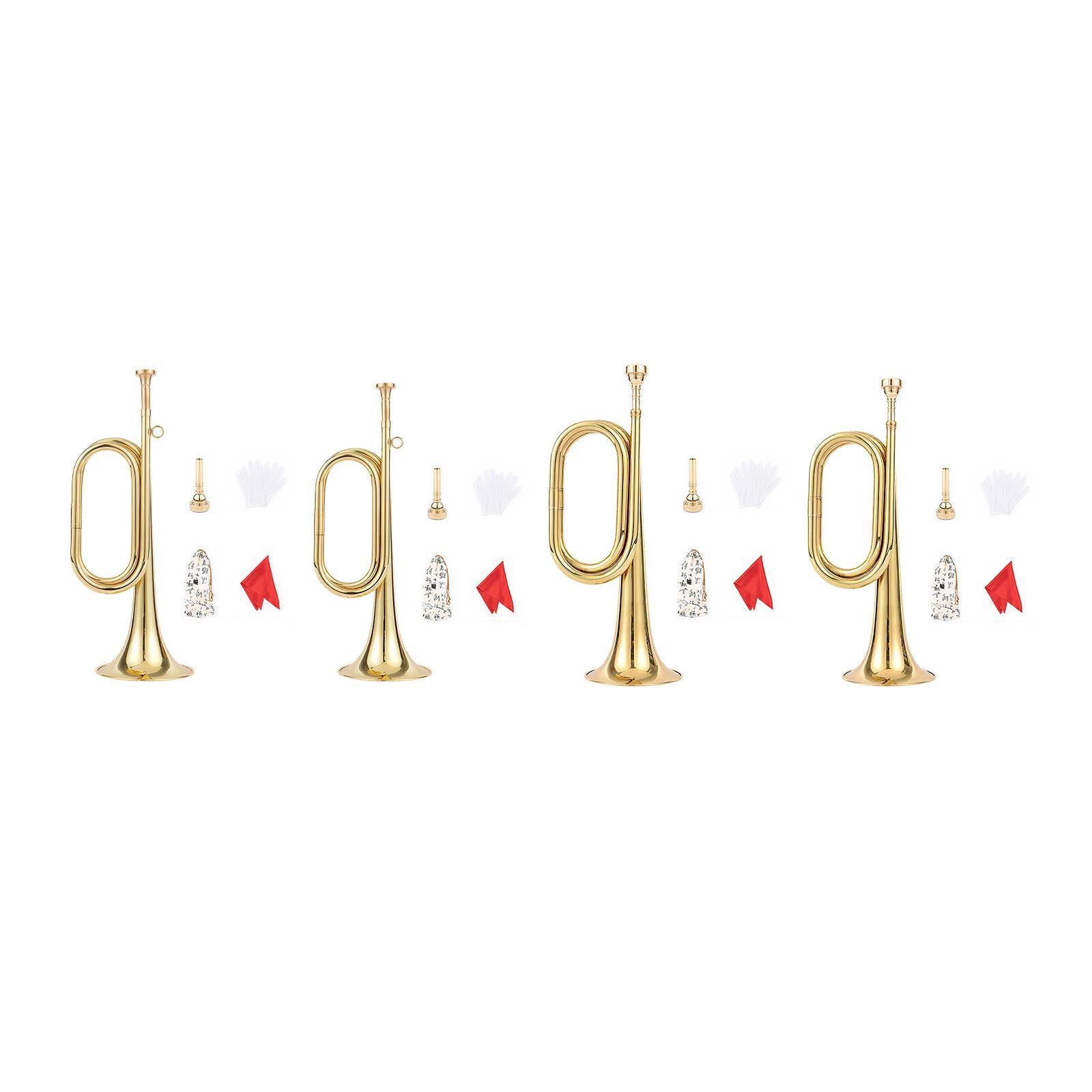 แตรพร้อมถุงมือ เครื่องดนตรีทอง - Musical Instrument Bugle บทวิจารณ์และราคา