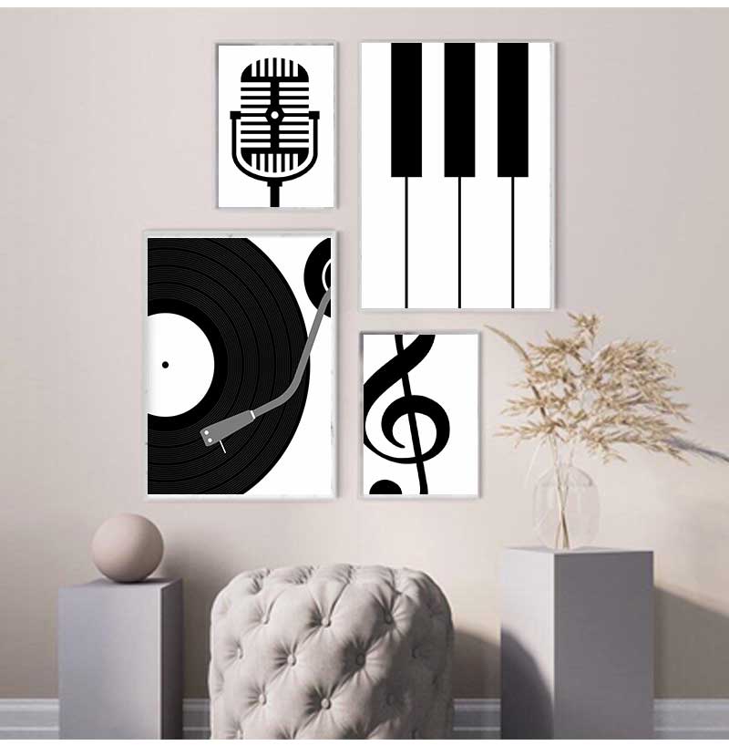 Minimalist เครื่องดนตรีโปสเตอร - Picture Of Musical Instrument บทวิจารณ์และราคา