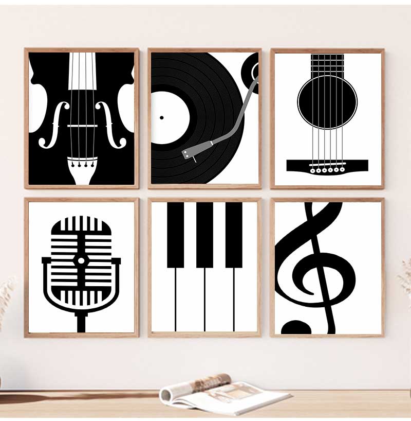 Minimalist เครื่องดนตรีโปสเตอร - Picture Of Musical Instrument บทวิจารณ์และราคา