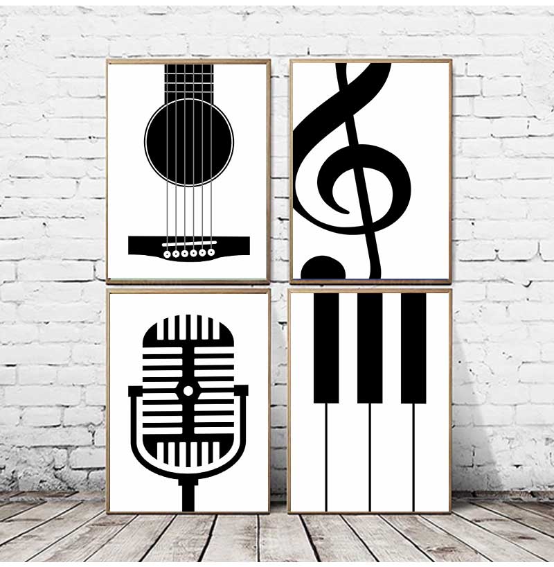 Minimalist เครื่องดนตรีโปสเตอร - Picture Of Musical Instrument บทวิจารณ์และราคา