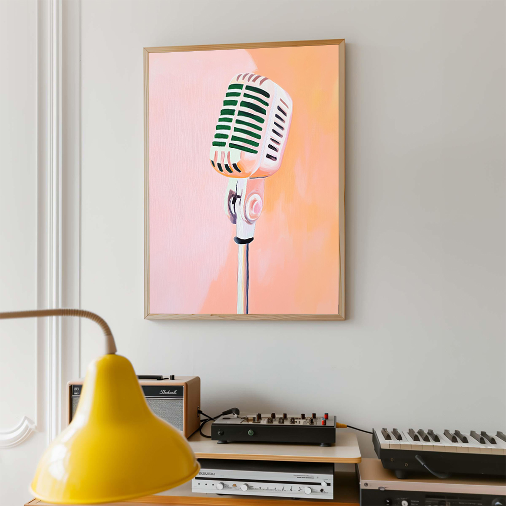 โปสเตอร์ศิลปะดนตรีสไตล์เรโทร เ - Picture Of Musical Instrument บทวิจารณ์และราคา