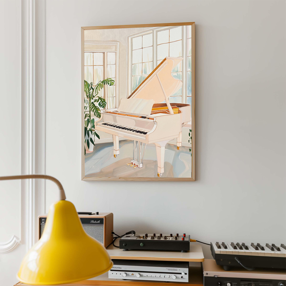 โปสเตอร์ศิลปะดนตรีสไตล์เรโทร เ - Picture Of Musical Instrument บทวิจารณ์และราคา